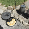 Biscuits cooked over and open fire.