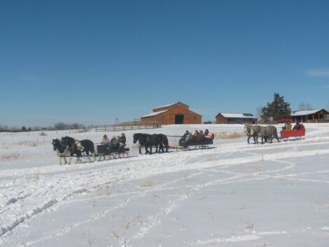 Sleigh ride in Winter.