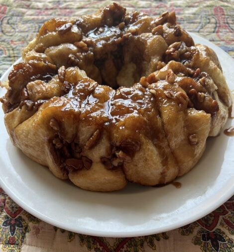 Caramel Monkey Bread straight from the oven by Susan Manlin Katzman