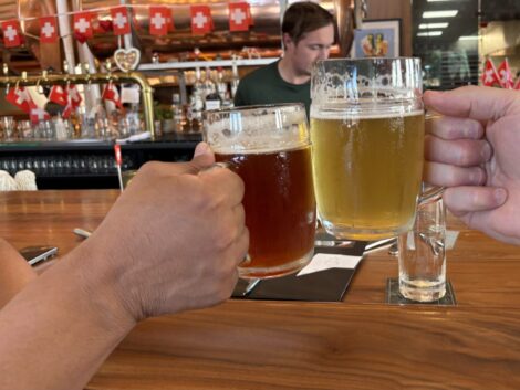 Toasting with Beer at Great Heart